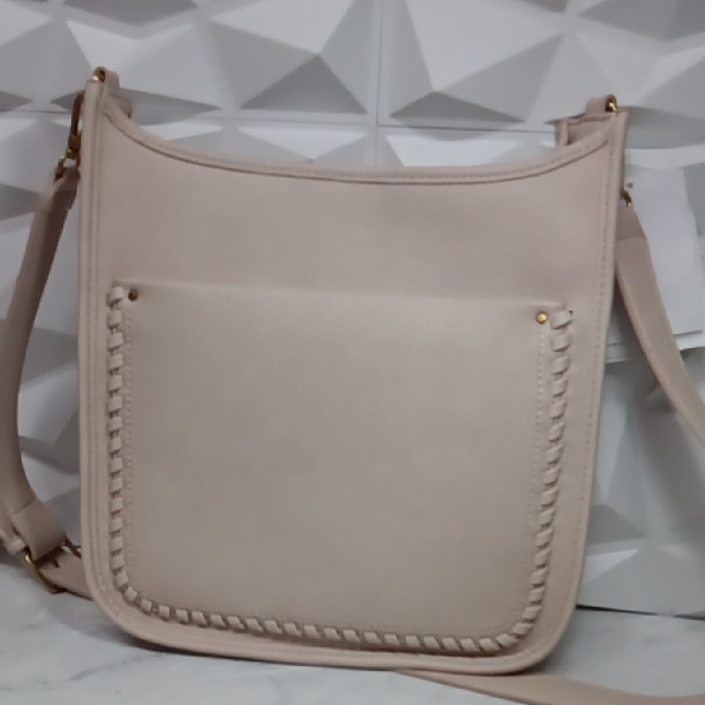 Style Co Whipstitch Medium Crossbody Alabaster